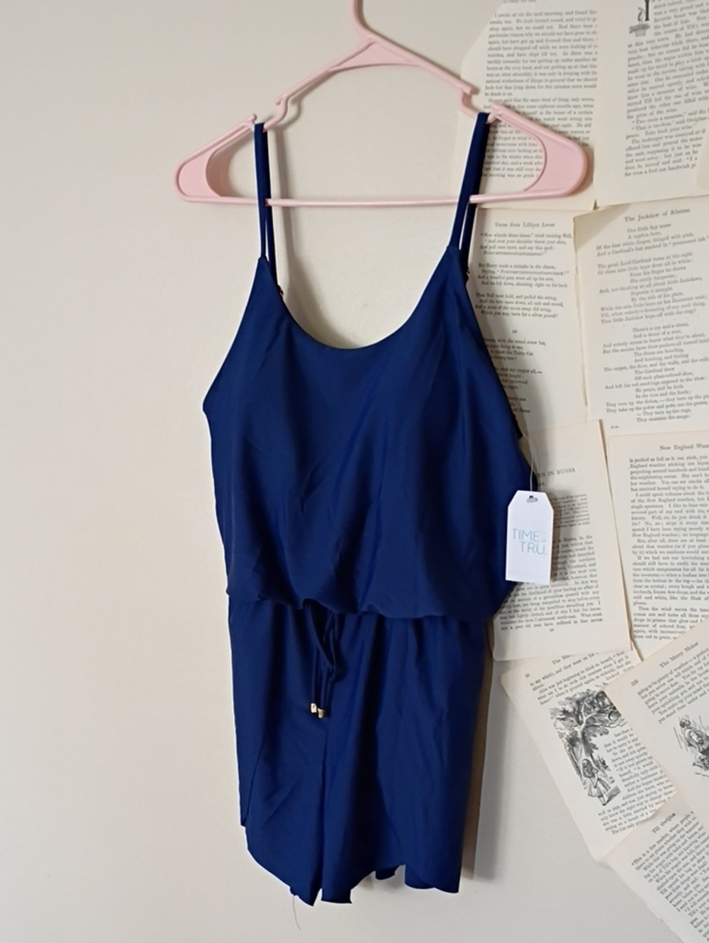 NWT Time & Tru Deep Cobalt Swim Romper